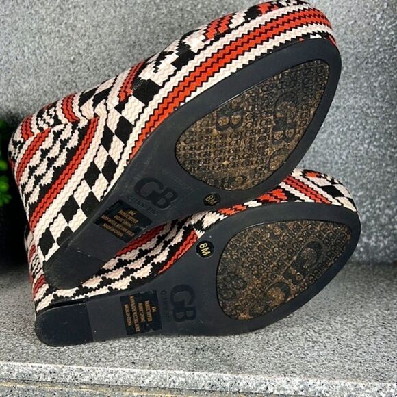 Gianni Bini Boho Hippie Zig Zag Wedges Sandals Shoes Heels Size 8 - Picture 5 of 7